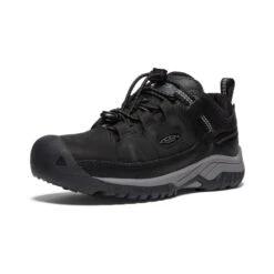 Keen Big Kids' Targhee Waterproof Shoe | Black/Steel Grey -Footique Shop 047953cc6bbda1e1c32d785997ac089876b37070
