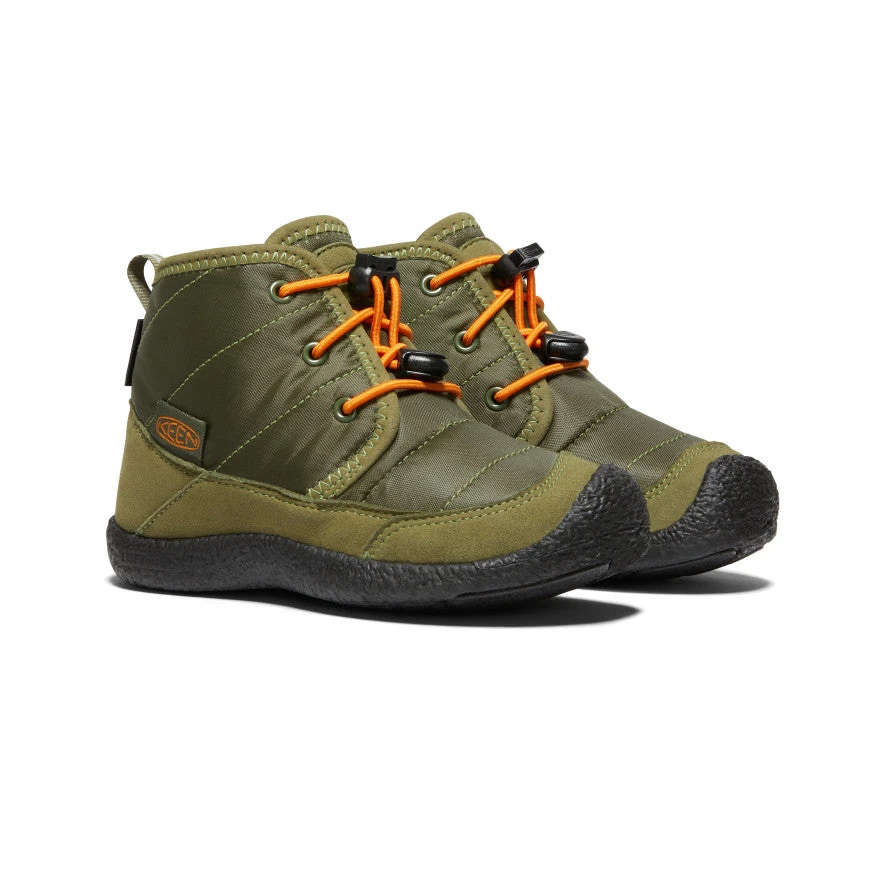 Keen Little Kids' Howser II Waterproof Chukka | Capulet Olive/Russet Orange 4 Keen Little Kids' Howser II Waterproof Chukka | Capulet Olive/Russet Orange - Image 2