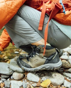 Keen Big Kids' Ridge Flex Waterproof Boot | Dark Olive/Dusky Citron -Footique Shop RidgeFlexPDPLifestyle3Kids