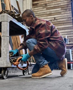 Keen Women's San Jose 6" Waterproof Boot (Aluminum Toe) | Almond/Gum -Footique Shop SDD 496 PDP SanJose 1026369 Left Image